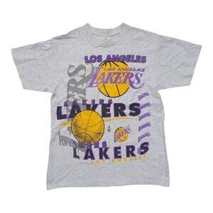 Vintage Los Angeles Lakers T Shirt AOP Mens Large 90s‎ NBA Magic Johnson